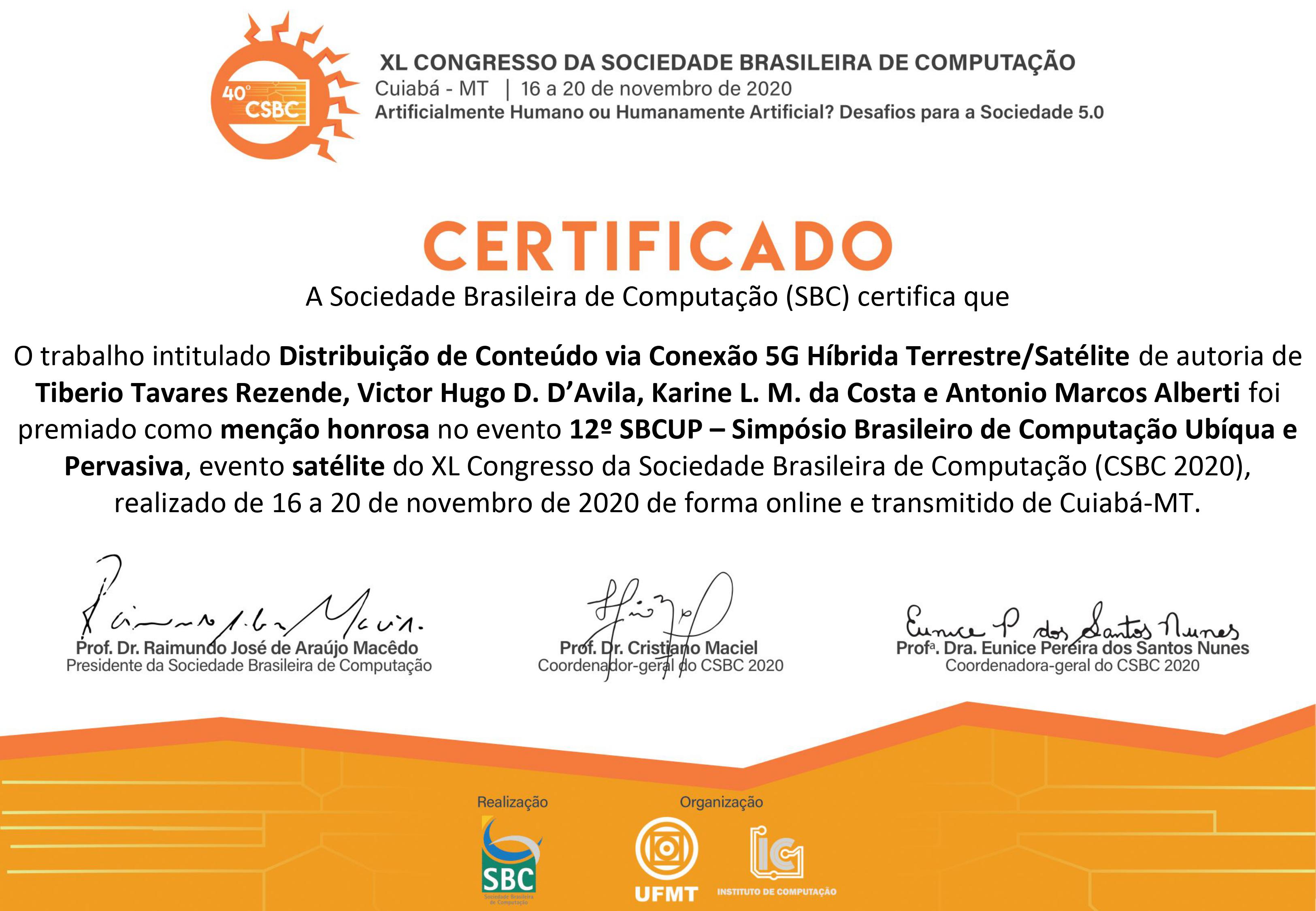 Certificado SBCup2020