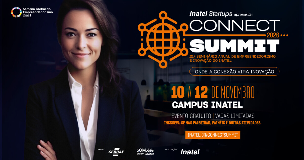 Evento chega à 21ª edição com programação sobre inteligência artificial que gera faturamento, criação de negócios, saúde do empreendedor e o mercado bilionário de games, de 10 a 12 de novembro, em Santa Rita do Sapucaí.