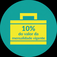 Ícone exibindo o valor de: 10% do valor da mensalidade vigente
